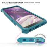 Tri-Shield Rugged Case Cover with Kickstand Lanyard Strap for LG Harmony 3