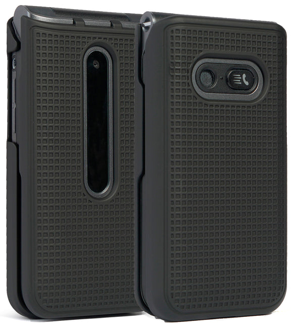 Grid Texture Case Slim Hard Shell Cover for LG Classic Flip Phone (L125DL)