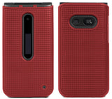 Grid Texture Case Slim Hard Shell Cover for LG Wine 2 LTE Flip Phone (LM-Y120)