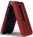 Grid Texture Case Slim Hard Shell Cover for LG Wine 2 LTE Flip Phone (LM-Y120)