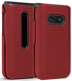 Grid Texture Case Slim Hard Shell Cover for LG Wine 2 LTE Flip Phone (LM-Y120)