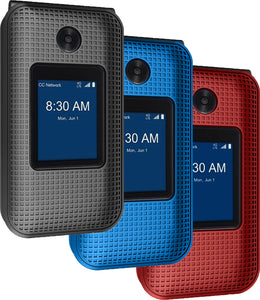 Textured Hard Shell Case Cover for Consumer Cellular Link II Flip Phone, Link 2 Red Textured Hard Shell Case Cover for Consumer Cellular Link II Flip Phone, Link 2 Red