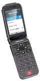 Black Vegan Leather Case with Metal Belt Clip for Lively Jitterbug Flip 2 Phone