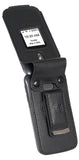 Black Vegan Leather Case with Metal Belt Clip for Lively Jitterbug Flip 2 Phone