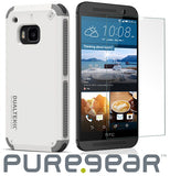 PUREGEAR WHITE DUALTEK CASE + TEMPERED GLASS SCREEN PROTECTOR FOR HTC ONE M9