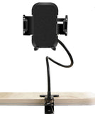 Universal Clip Mount Padded Phone Holder Long Flex Neck for Desk Table Counter