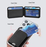 Leather Wallet RFID Card Holder Stand for iPhone (Compatible with Magsafe Case)