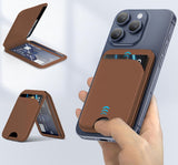 Leather Wallet RFID Card Holder Stand for iPhone (Compatible with Magsafe Case)
