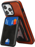 Leather Wallet RFID Credit Card ID Holder for iPhone Compatible w/ Magsafe Case