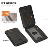 Leather Wallet RFID Credit Card ID Holder for iPhone Compatible w/ Magsafe Case