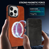 Leather Wallet RFID Credit Card ID Holder for iPhone Compatible w/ Magsafe Case