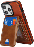 Leather Wallet RFID Credit Card ID Holder for iPhone Compatible w/ Magsafe Case