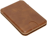 Leather Wallet RFID Credit Card ID Holder for iPhone Compatible w/ Magsafe Case