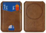 Leather Wallet RFID Credit Card ID Holder for iPhone Compatible w/ Magsafe Case