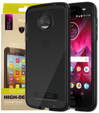 Tech21 Black Smoke EVO Check Case + PureGear Tempered Glass for Moto Z2 Force