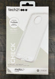 Tech21 White Clear EVO Check Case + PureGear Tempered Glass for Moto Z2 Force