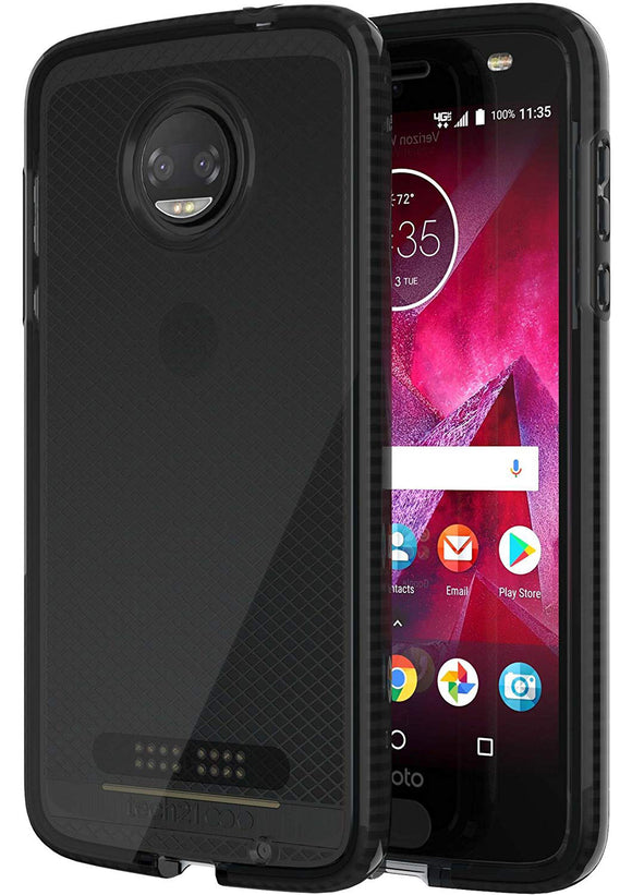 Tech21 Black Smoke EVO Check Anti-Shock Case Cover for Motorola Moto Z2 Force