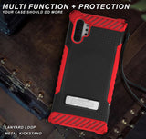 Rugged Tri-Shield Case Cover Kickstand Lanyard Strap for Galaxy Note 10 Plus