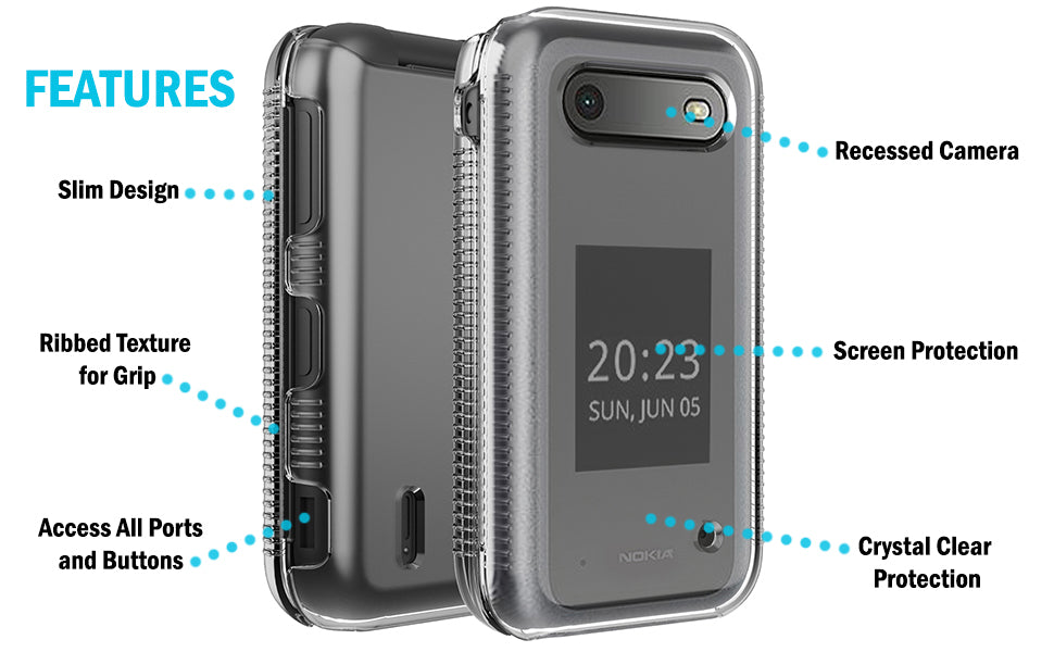 Transparent Clear Case Hard Shell Screen Cover for Nokia 2760 2780 Flip Phone Transparent Clear Case Hard Shell Screen Cover for Nokia 2760 2780 Flip Phone