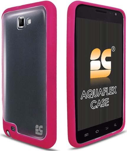 NEW PINK CLEAR AQUAFLEX TPU SKIN CASE FOR SAMSUNG GALAXY NOTE i717 N7000 i9220