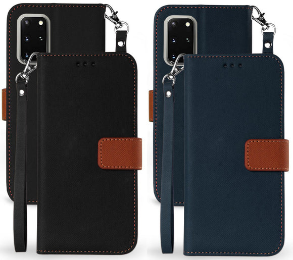 Durable Wallet Case Credit Card Slot and Wrist Strap for Samsung Galaxy Note 20