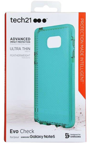 Tech21 AQUA MINT EVO CHECK ANTI-SHOCK CASE TPU COVER FOR SAMSUNG GALAXY NOTE 5