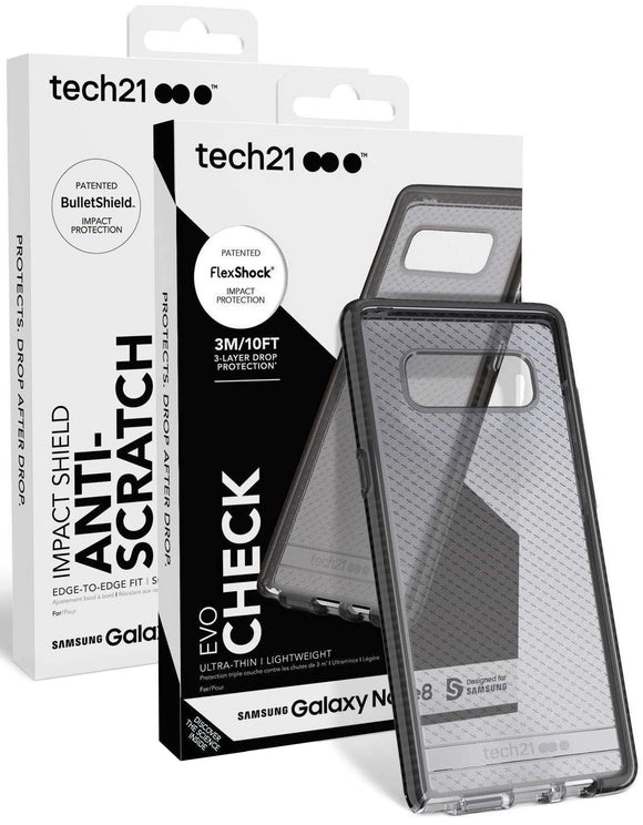 Black Smoke EVO Check Case + Screen Protector for Samsung Galaxy Note 8