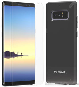 PureGear Jet Black Slim Shell Case + Tech21 Screen Protector for Galaxy Note 8