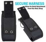 Black Rugged Nylon Pouch Case Duty Belt Loop for Motorola Radio XL Walkie Talkie