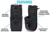 Black Rugged Nylon Pouch Belt Hip Case for Zebra TC77HL USPS Mobile Scanner