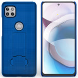 Slim Grid Case Cover with Kickstand for Motorola Moto One 5G ACE Phone XT2113