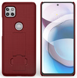 Slim Grid Case Cover with Kickstand for Motorola Moto One 5G ACE Phone XT2113