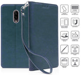 Leather Wallet Case Cover Stand Wrist Strap for T-Mobile OnePlus 6T A6010, A6013