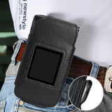 Black Vegan Leather Case with Belt Clip for Verizon Orbic Journey V Flip Phone