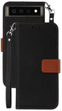 Durable Wallet Case Credit Card Slot and Wrist Strap Lanyard for Google Pixel 6