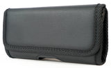 Black Vegan Leather Case Pouch Metal Belt Clip for Nokia C300 C110 G310