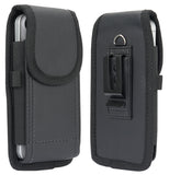 Black Leather Phone Pouch Case Belt Clip Harness for iPhone 16e 16 15 14 13 XR