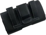 Black Leather Case Pouch Belt Loop Clip for Cricket Debut Flip, Cingular Flip 4