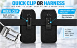 Black Canvas Case Pouch Belt Clip Harness for Crosscall CORE-P6 5G PTT Radio