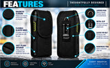 Black Canvas Case Pouch Belt Clip Harness for Crosscall CORE-P6 5G PTT Radio
