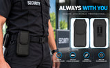 Black Canvas Case Pouch Belt Clip Harness for Crosscall CORE-P6 5G PTT Radio