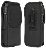 Black Canvas Case Pouch Belt Clip Harness for Crosscall CORE-P6 5G PTT Radio