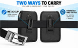 Case-Compatible Vegan Leather Pouch Belt Clip Harness for iPhone Duo - Black