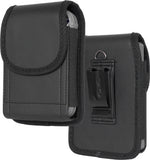 Case-Compatible Vegan Leather Pouch Belt Clip Harness for iPhone Duo - Black
