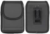 Case-Compatible Vegan Leather Pouch Belt Clip Harness for iPhone Duo - Black