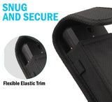 Black Canvas Case Pouch Belt Clip Harness for Consumer Cellular Iris Flip Phone
