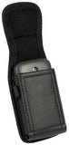 Black Leather Case Pouch Belt Loop Clip for Alcatel Go Flip, MyFlip, TCL Flip 3