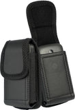 Black Leather Case Pouch Belt Loop Clip for Alcatel Go Flip, MyFlip, TCL Flip 3