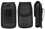 Black Leather Case Pouch Belt Loop Clip for Alcatel Go Flip, MyFlip, TCL Flip 3