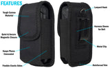 Black Canvas Case Pouch Belt Loop Clip for Sonim XP3 Plus 5G X320 Flip Phone